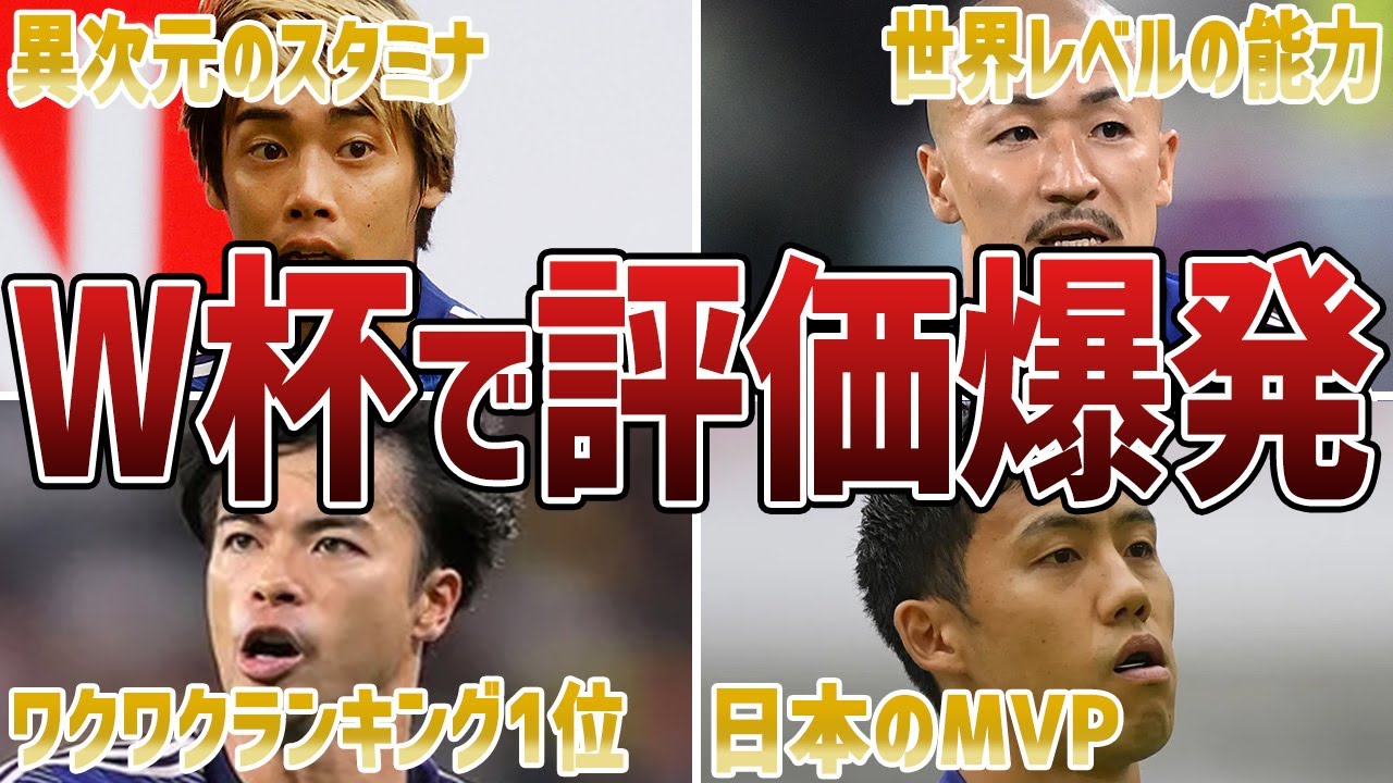 【評価急騰】W杯で躍動し世界中に注目されている日本代表選手たち！