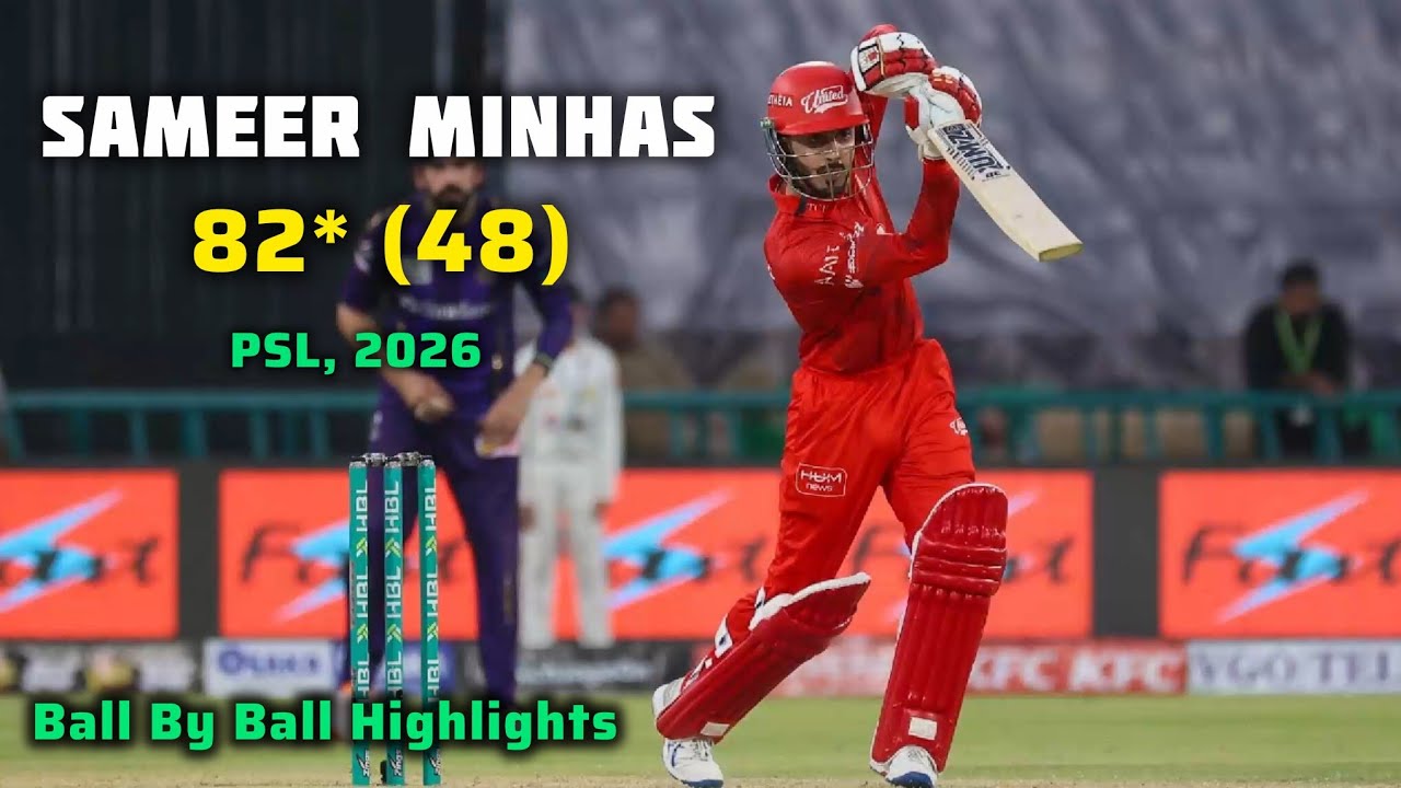 Sameer Minhas 82*(48) vs Quetta Gladiators | PSL, 2026 - Lahore Ball By Ball Highlights
