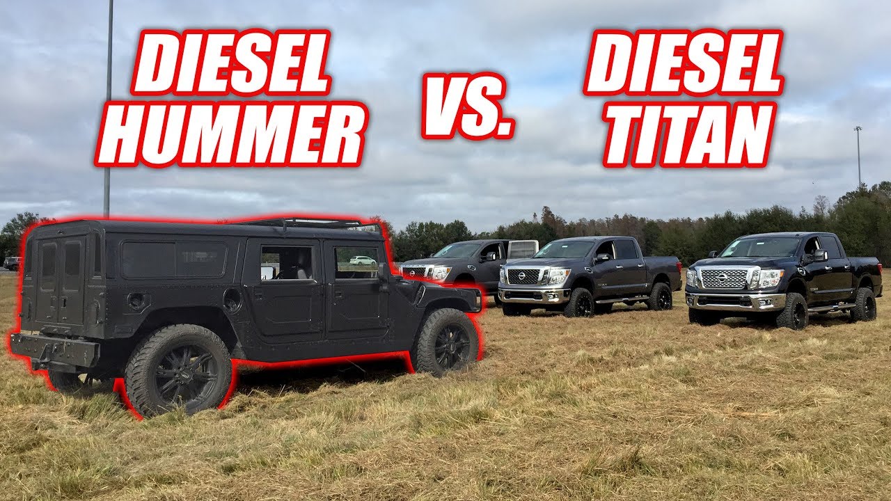 We Raced a NEW Diesel Titan vs. a Hummer H1 (it was epic lol!)