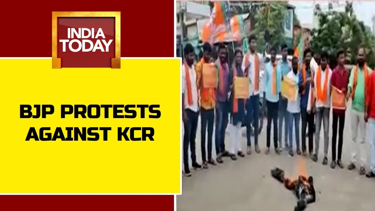 Hyderabad Gang-Rape Horror: BJP Karyakartas Hit The Streets, Burn Effigy Of Telangana CM  KCR