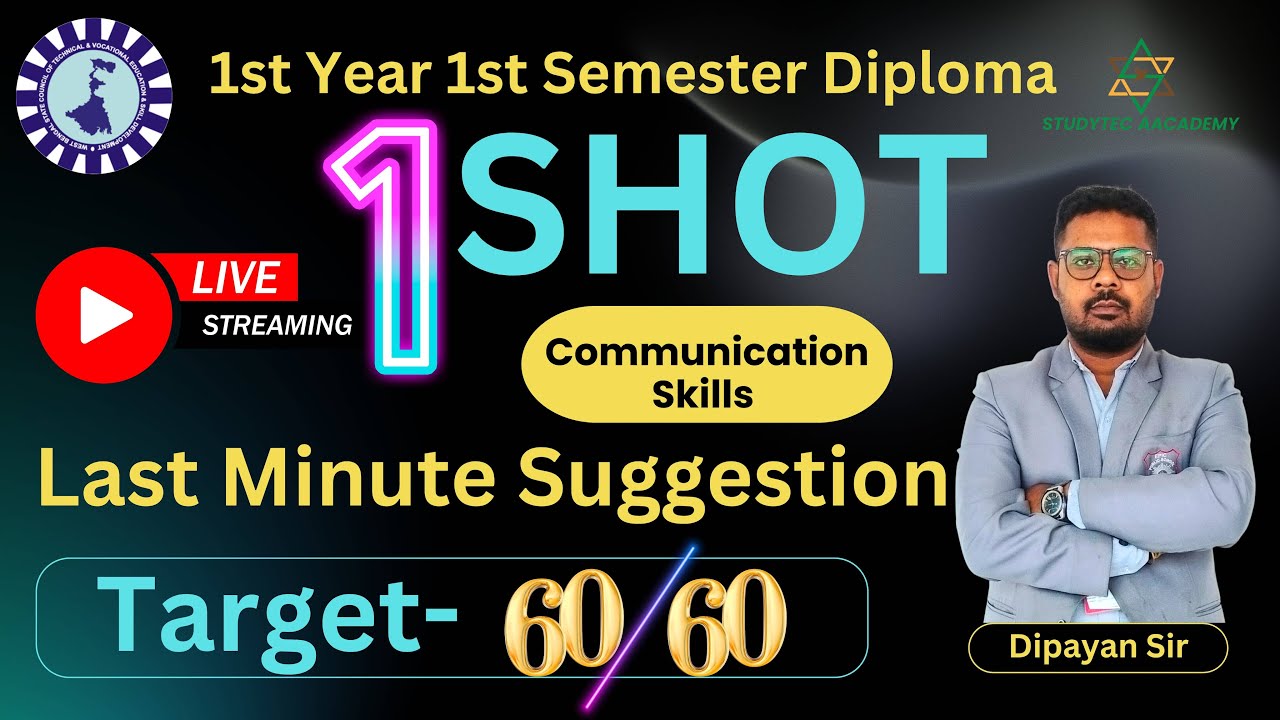 Communication Skills Oneshot Suggestion | 1st Semester by Dipayan Sir