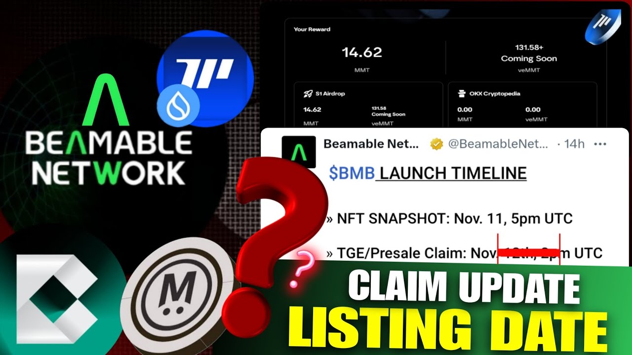 Beamble Network Airdrop Listing Date | Momentum Airdrop Claim | Bondex,Megaeth New Update