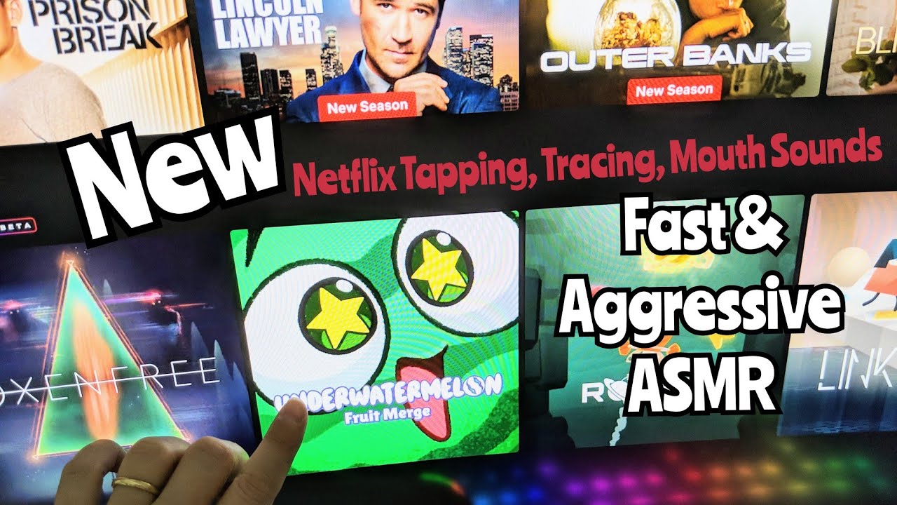 Fast & Aggressive ASMR Netflix TV Tracing, Tapping, Mouth Sounds (lofi) ✨