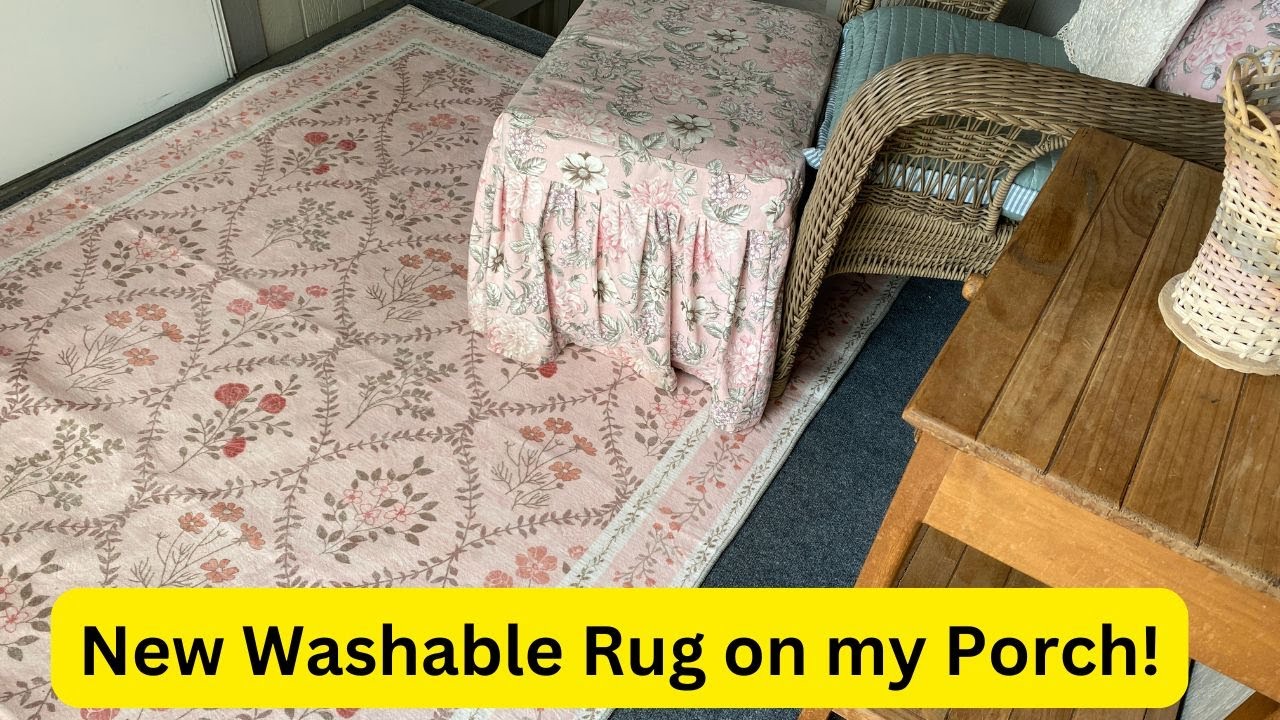 My Washable Porch Rug Has ArrivedICottagecore Porch RefreshISometimes Plans Change