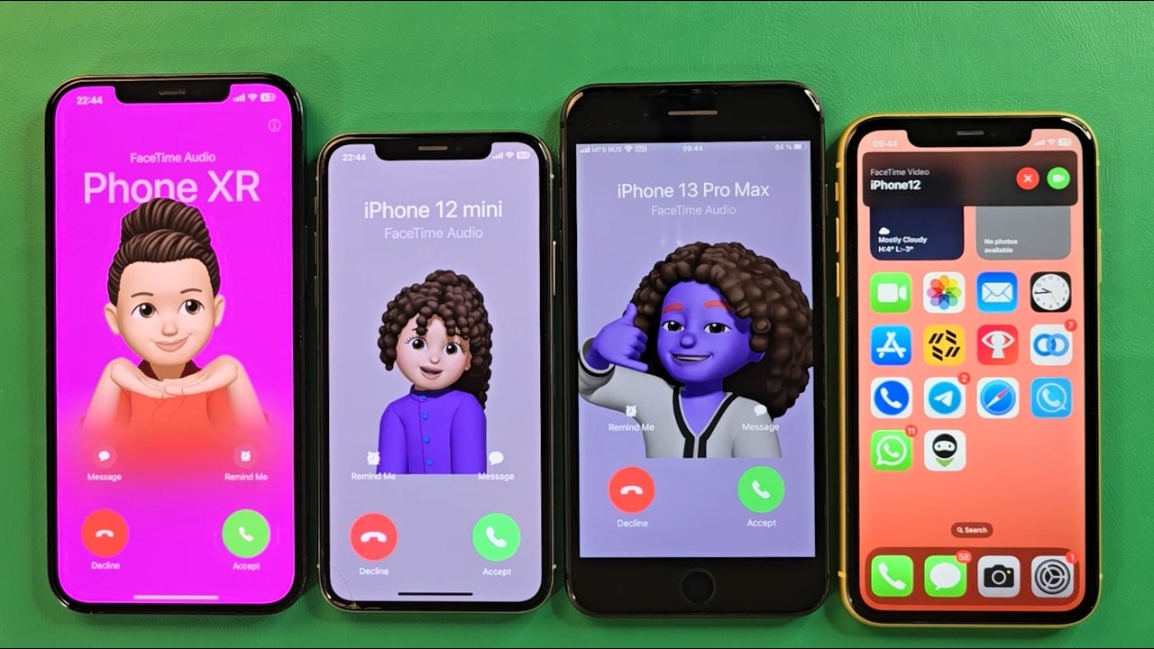iPhone 12Pm iPhone 8+ iPhone 11 iPhone X Incoming call facetime Outgoing call
