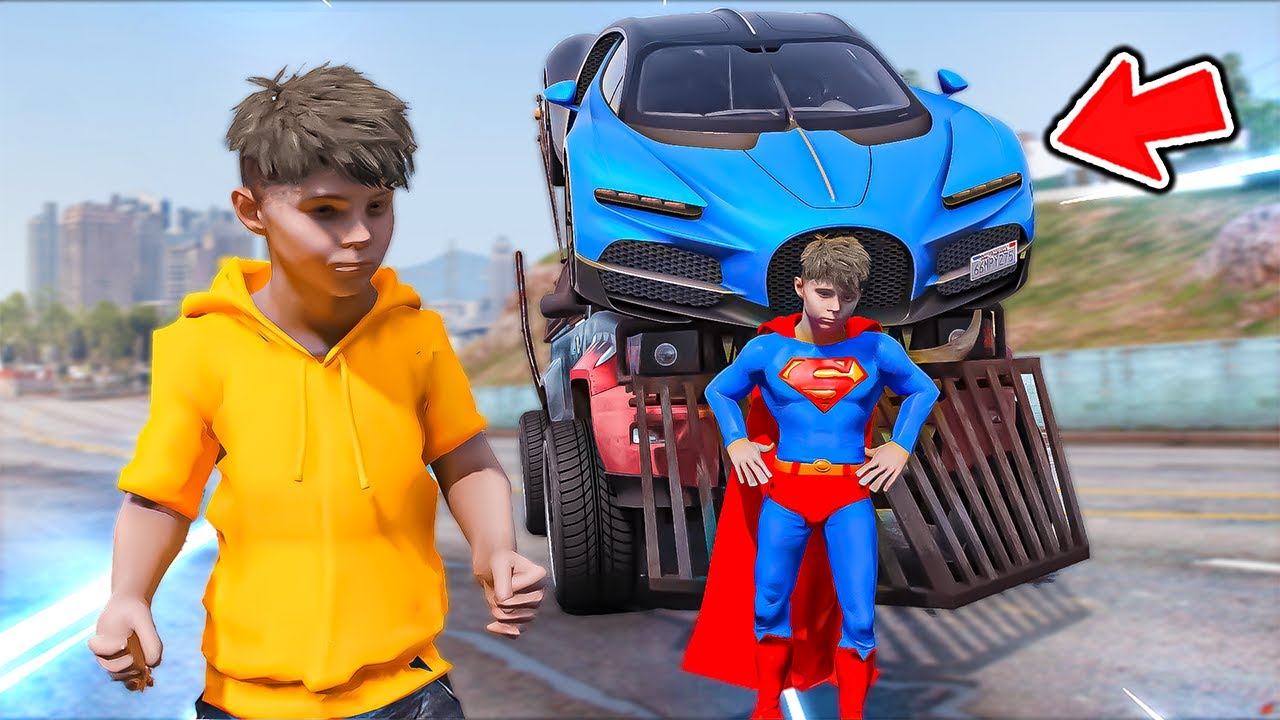 سوبرمان حرامي واخذ سيارته البوقاتي😱🔥!!  فلم قراند