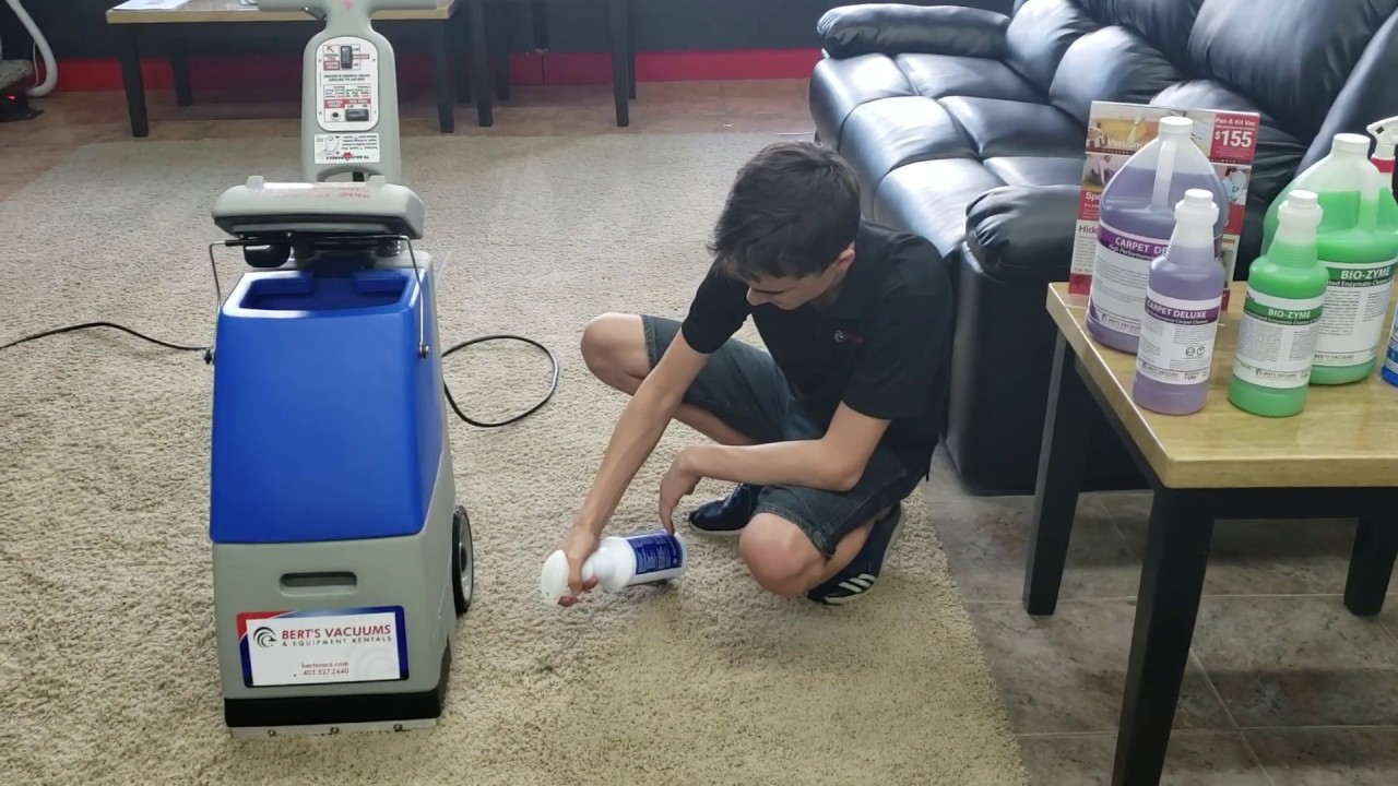 Bert's Vacuums Carpet Express Demo Ep. 1 of 2 How to use our rental carpet cleaner