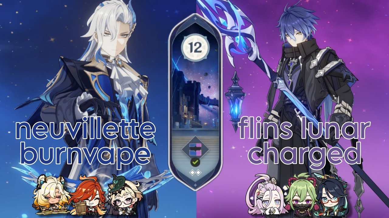 [6.2] c6 neuvillette burnvape & c1 flins lunar-charged | spiral abyss floor 12