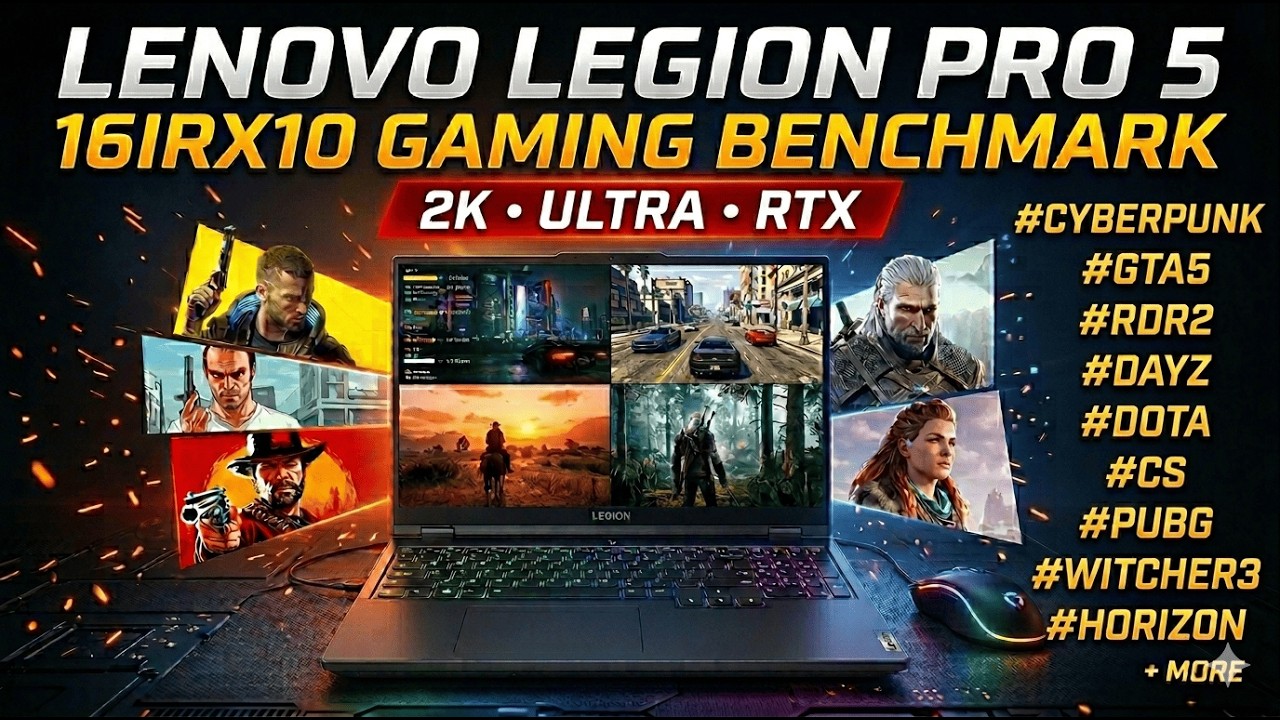 Lenovo Legion Pro 5 16IRX10 (RTX 5070 + Intel Core i9-14900HX) | FPS Test in 20+ Games (1440p Ultra)