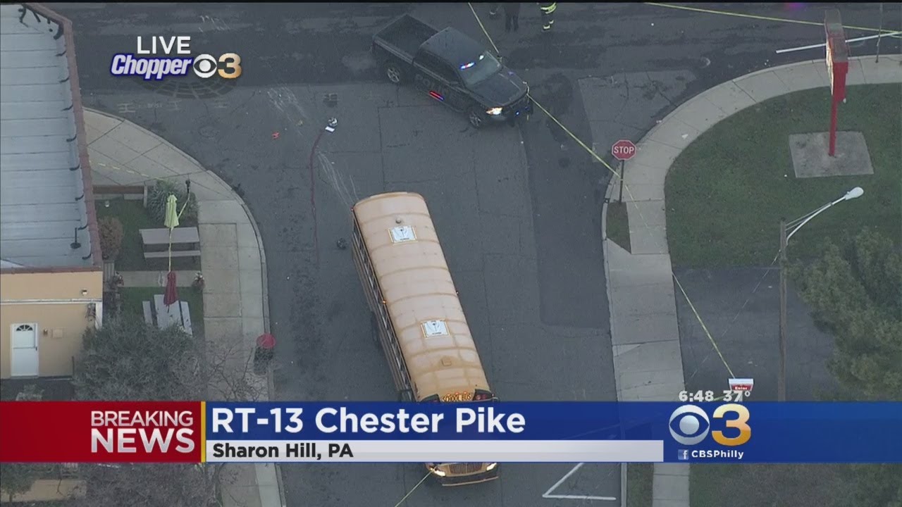 Motorcycle, School Bus Collide In Delaware County