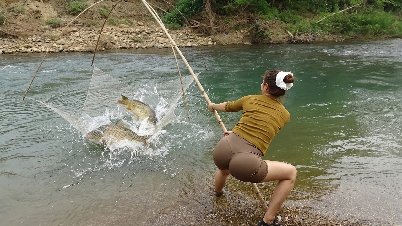 Full Videos: Fishing with Girl, Traps Fish, Harvest Giant Fish, Fishing For Sale | Wild Fishing