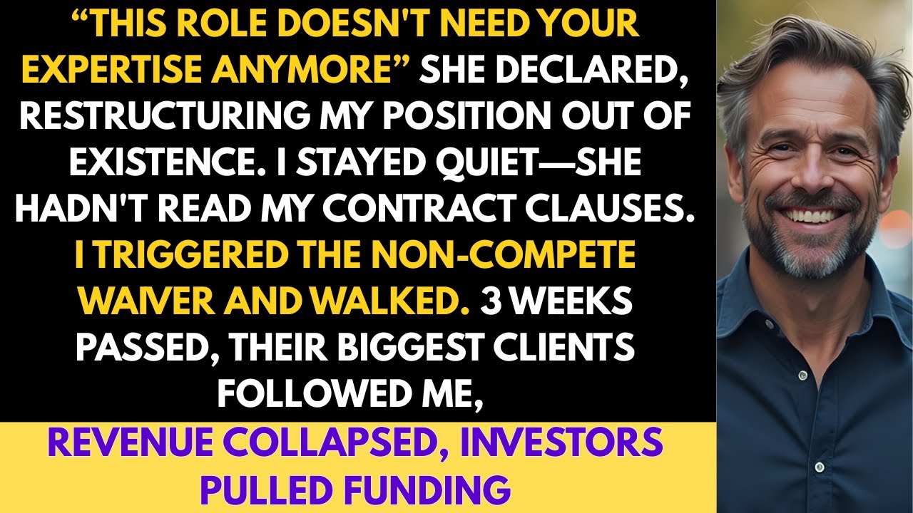 She restructured my role away so i triggered contract clauses and clients followed|CORPORATE REVENGE