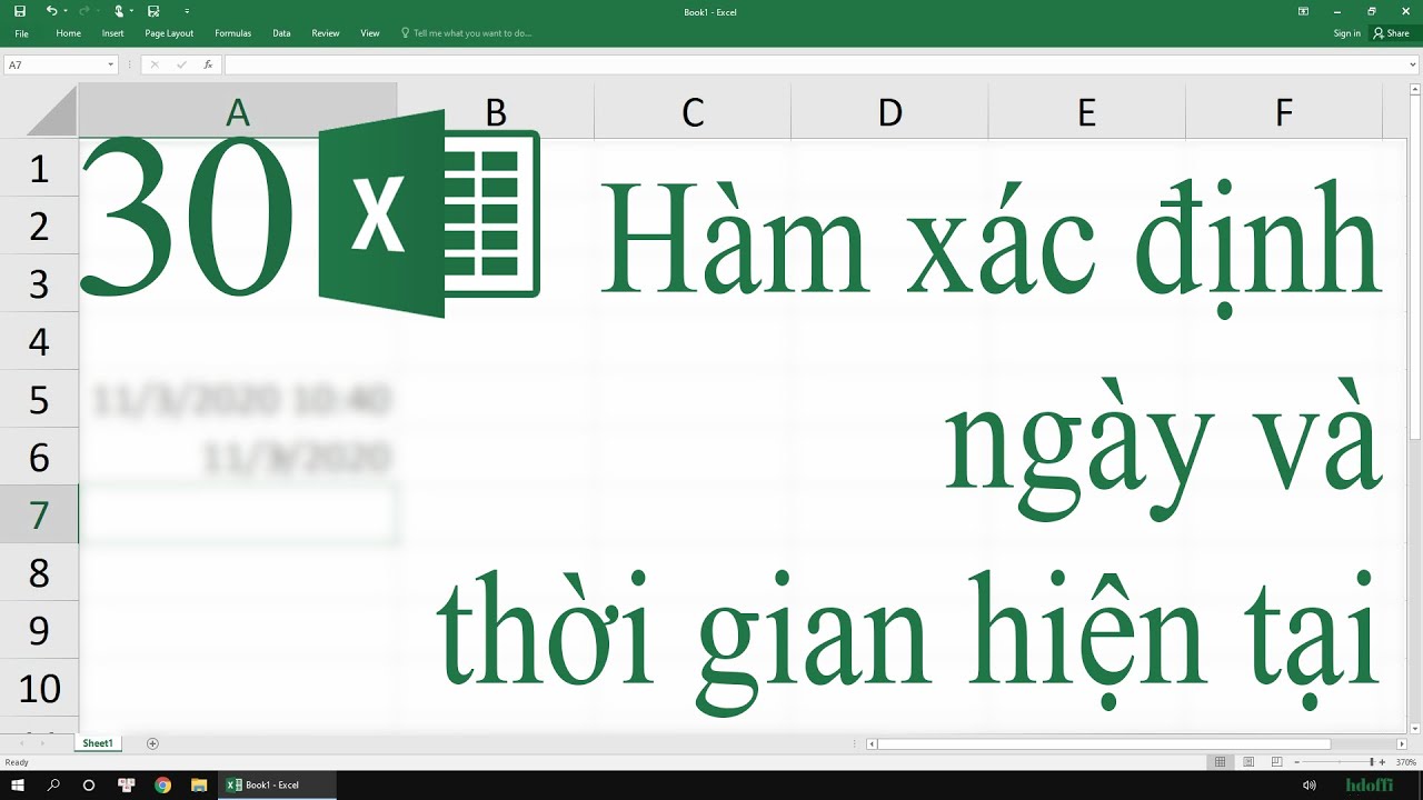 30. Hàm xác định ngày và thời gian hiện tại trong Excel | Hàm Now, hàm Today