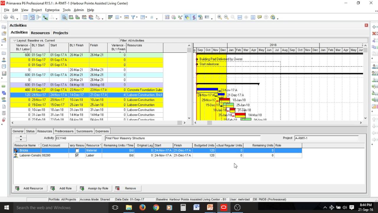 Primavera P6 for Project Managers(Video#7)Project tracking & control-Activity Update Progress Actual