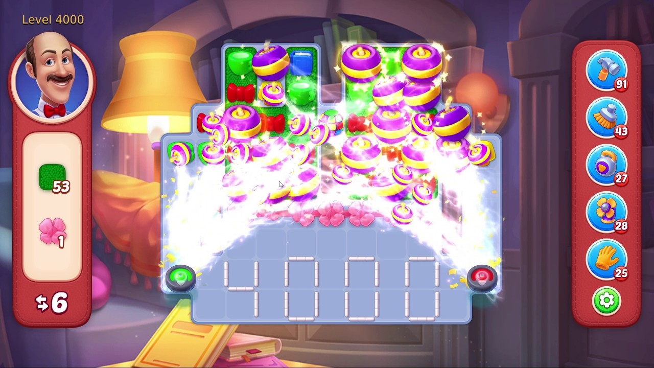 Homescapes Level 4000 - 16 Moves - No Boosters