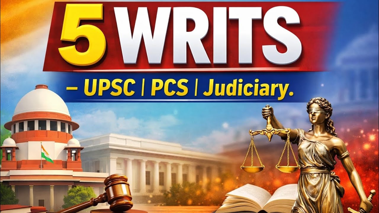 5 WRITS MASTERCLASS. Must for UPSC, PCS, Judiciary 
