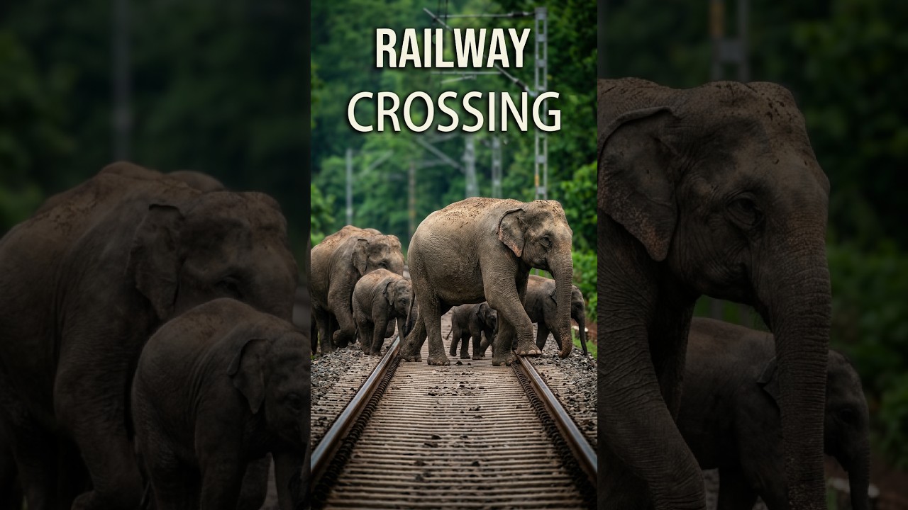 Elephant herd crossing rail line. #wildlife #elephant #wildchroniclesrahul #animals #viral #nature