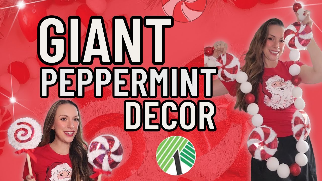 DIY Dollar Tree GIANT Peppermint Garland 🎄🍭