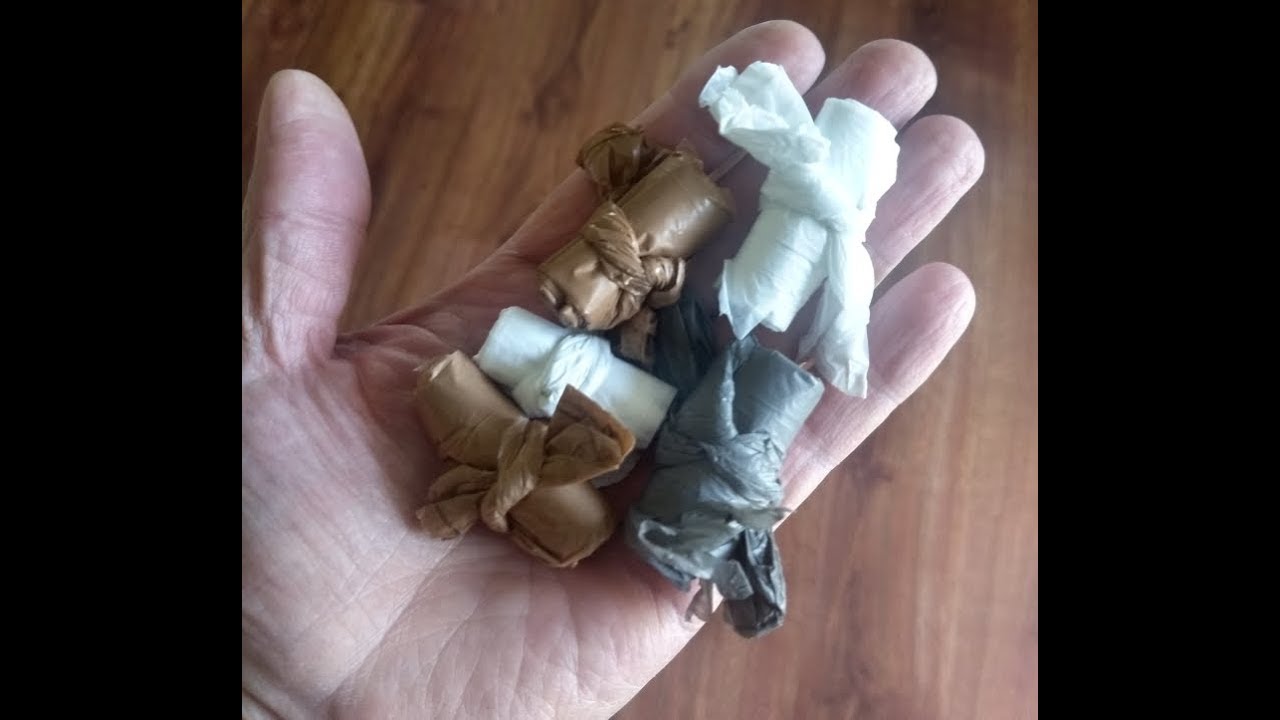 A technique for folding plastic grocery bags