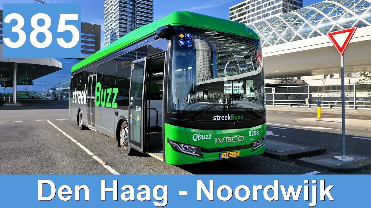 Qbuzz lijn 385: Den Haag Centraal - Noordwijk Picképlein | Qbuzz ZHN | Snelbuzz | 2025