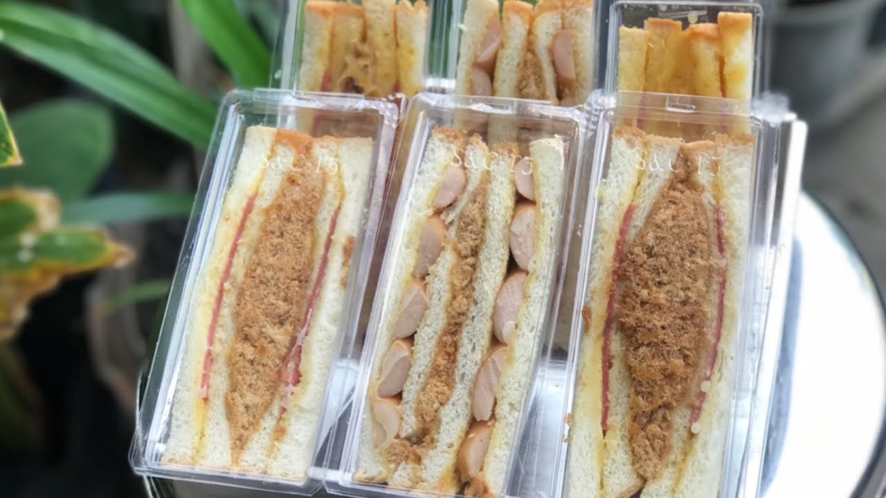 ขนมปังแซนวิชโบราณ/แซนวิชหมูหยองโบโลน่า/แซนวิชไส้กรอกหมูหยอง/mileyhomemade