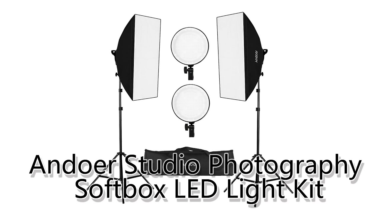 Andoer Studio Photography Softbox LED Light Kit