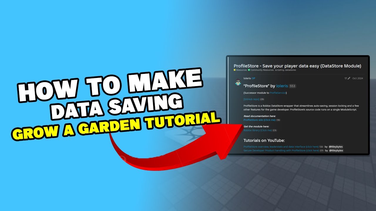 How To Make A Data Store System In ROBLOX Studio (Grow A Garden PT.7)