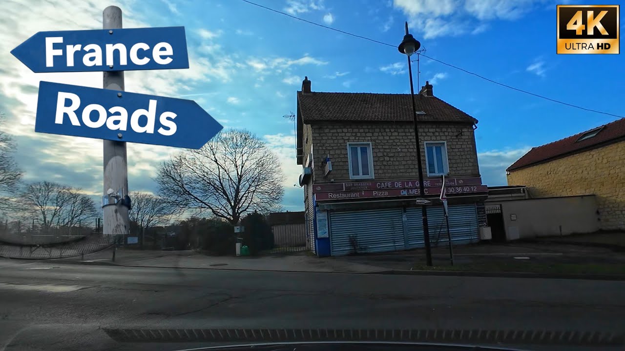 Drive In France - From L'Isle Adam To Taverny - FRANCE ROADS - 4K