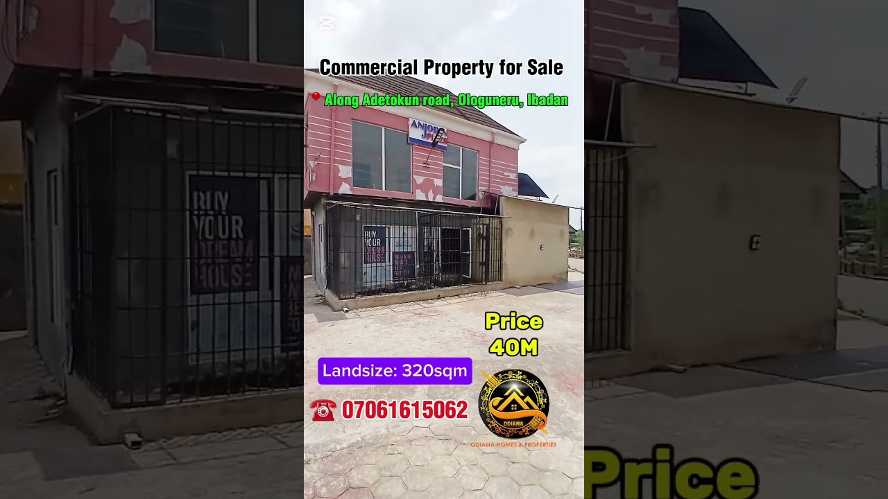 Commercial Property for Sale in Ologuneru, Ibadan | Showroom/Office/Restaurant | ₦40M