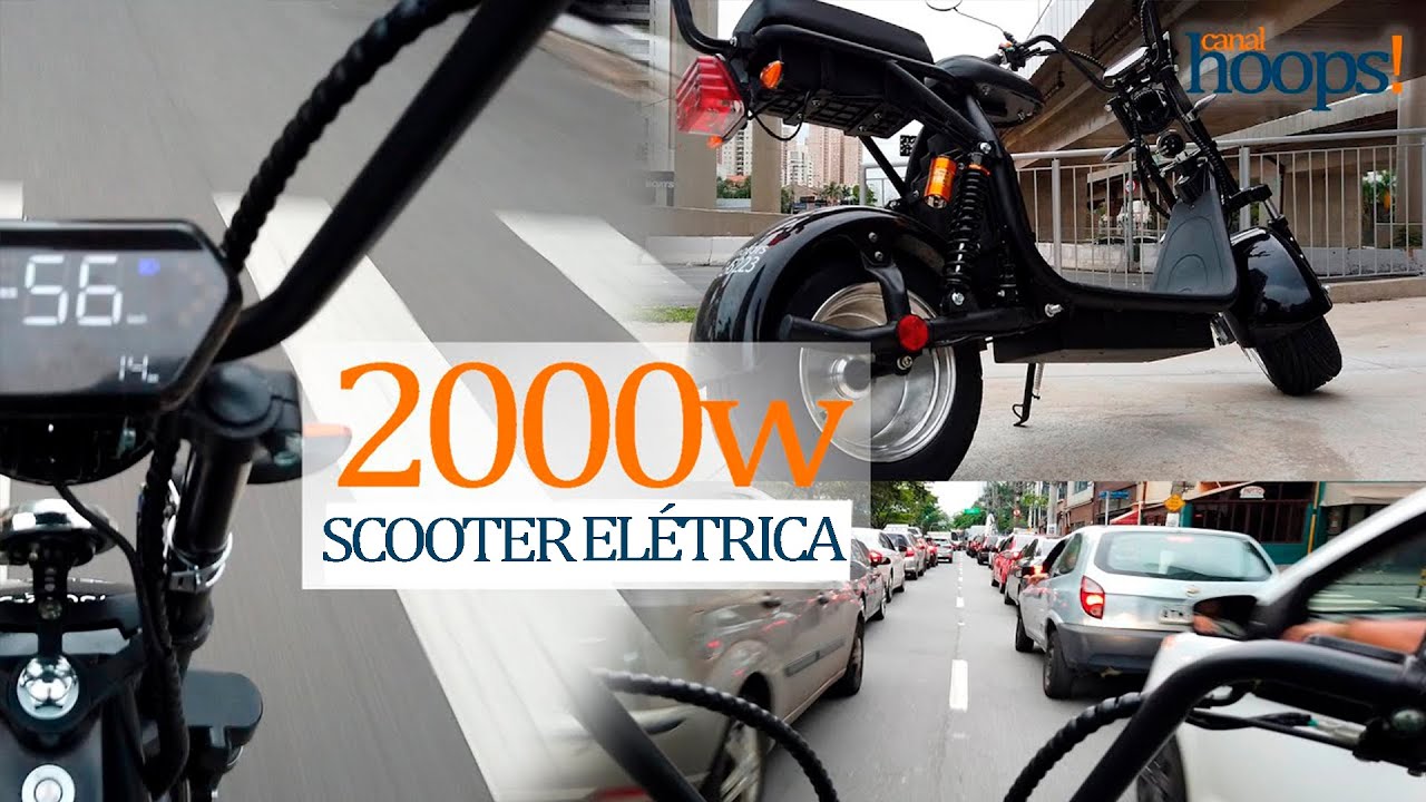 SCOOTER ELÉTRICA DE 2000W chega a + de 60km/h. Veja o review com test drive da primeira volta nela.