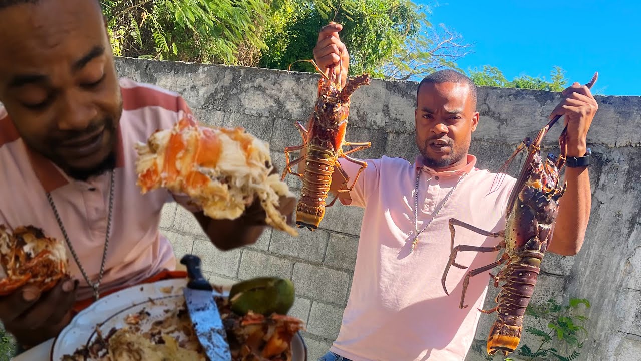 TWO GIANT LOBSTER FOR DINNER I ONLY COULD EAT ONE ITS TOO MUCH FOR ME!