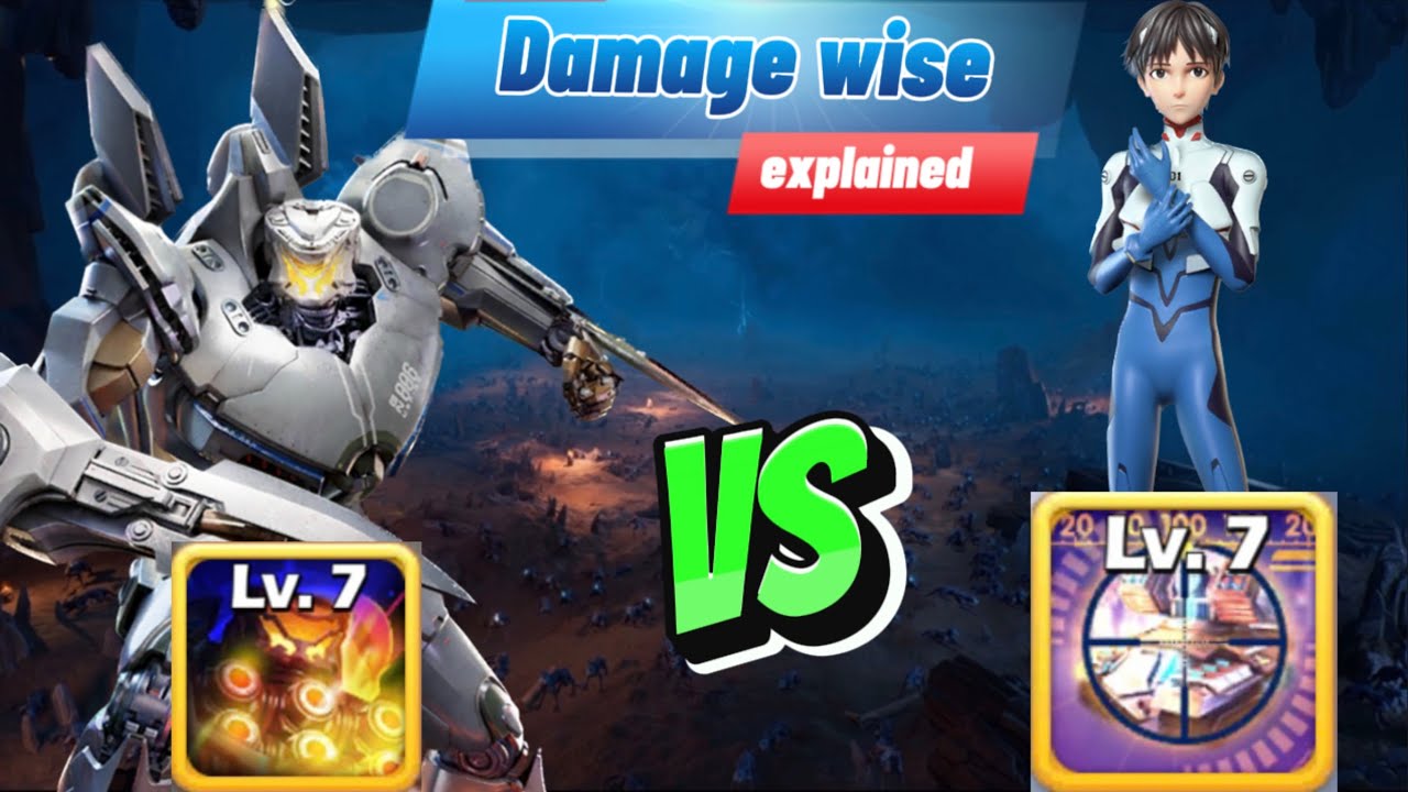 TOPWAR: Shinji lvl 7 vs Striker Eureka lvl 7 : damage wise …explained
