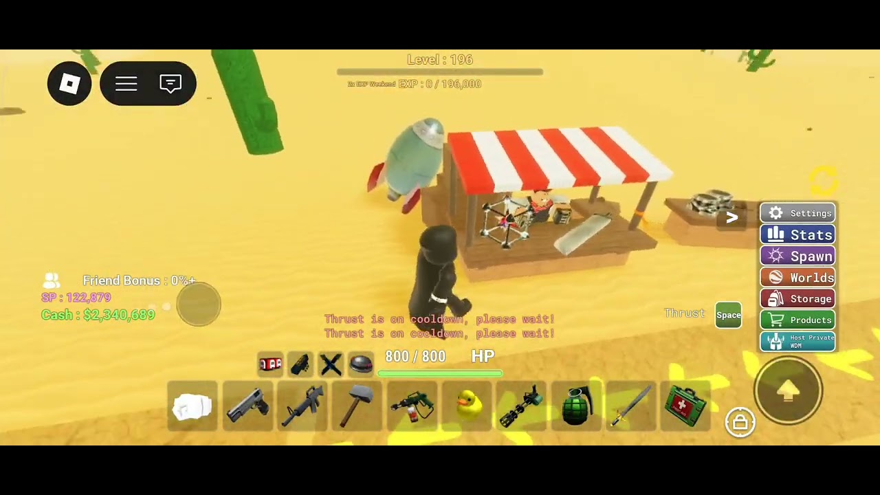 this ist how to get the golden Minigun in Beat the robloxian