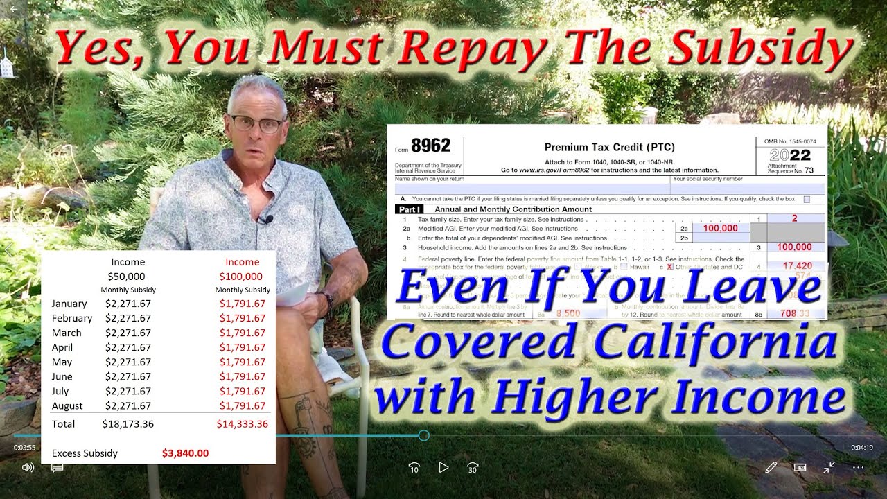 Health Insurance Subsidy Repayment Even If You Left Covered California with Higher Income