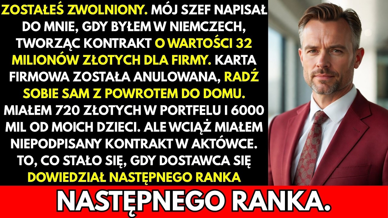 Zwolnili Mnie SMS-em Za Granicą; Zniszczyłem Ich Kontrakt Warty 32M PLN