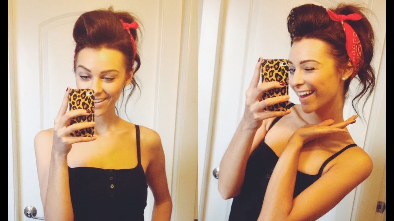 50s Inspired Vintage Pinup Updo w/ Bandana - All Things Hair