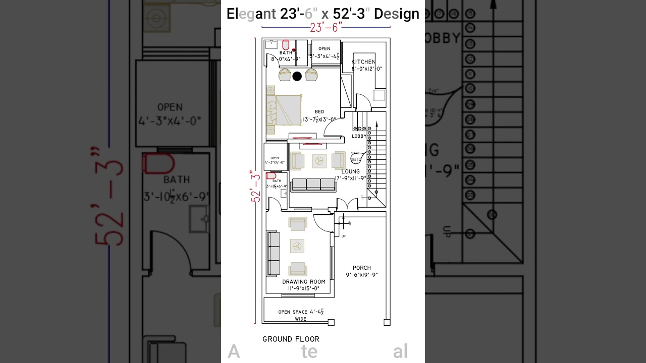 Elegant 23' 6 x 52' 3 Design