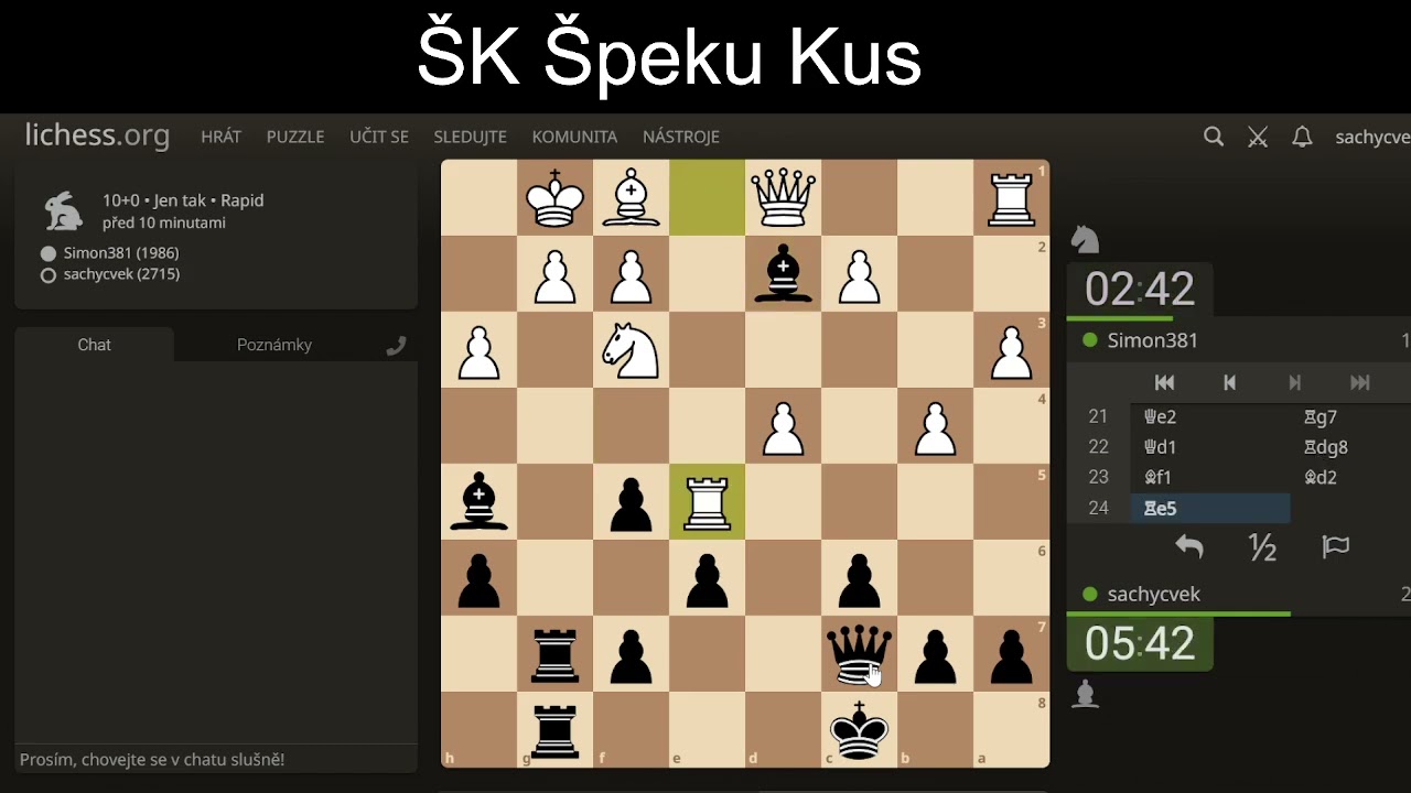 ŠK ŠK Pozoruhodně přesná kombinace a vyřízení dobrého soupeře v 11 tazích :-)
