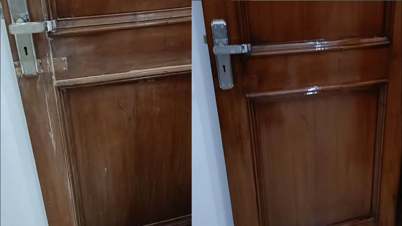 old door polish kese kare | old wood door polish at home | polish old door