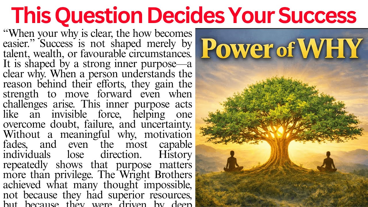 The Power of Why- Real Secret of Success Is Knowing Your Why|Reading Comprehension Passage | Passage