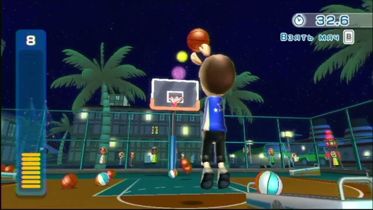 Wii Sports Resort Баскетбол Конкурс Трехочковых 2 Штампа