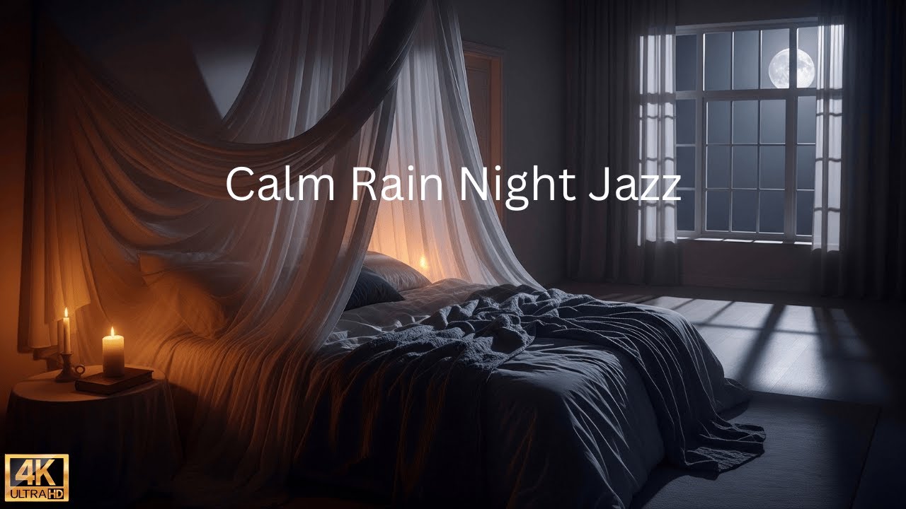 Midnight Sleep Jazz – Calm Rainy Window Night