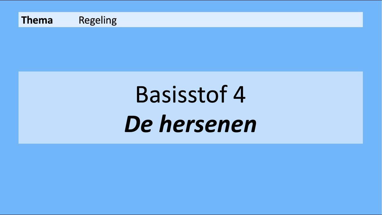VMBO 4 | Regeling | Basisstof 4. De hersenen | 8e editie