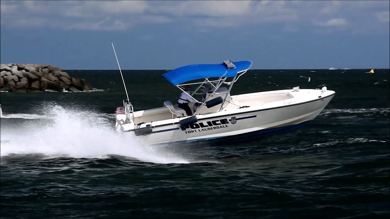 Fort Lauderdale Police Boat with Sirens On