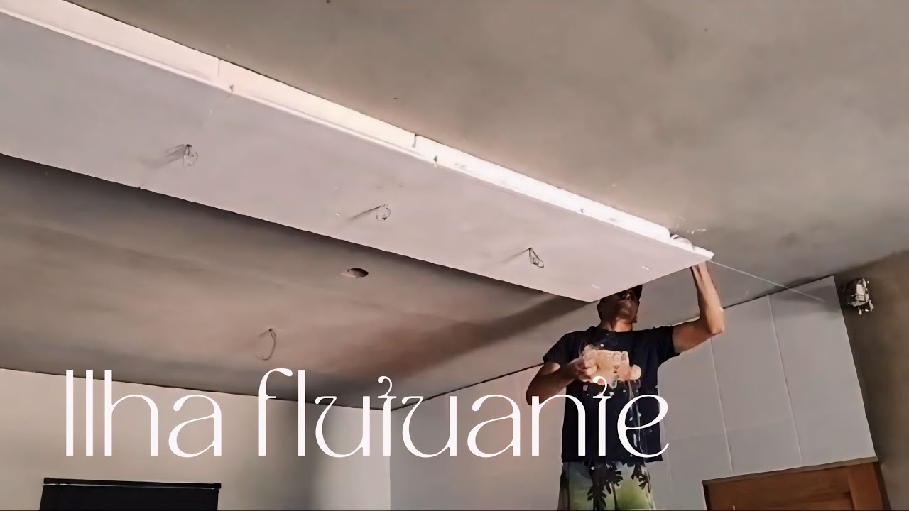 PASSO A PASSO DE UMA ILHA FLUTUANTE SOB BALCÃO  👷🏻‍♂️⚒️🚧🪚 #ilhaflutuante #gesso
