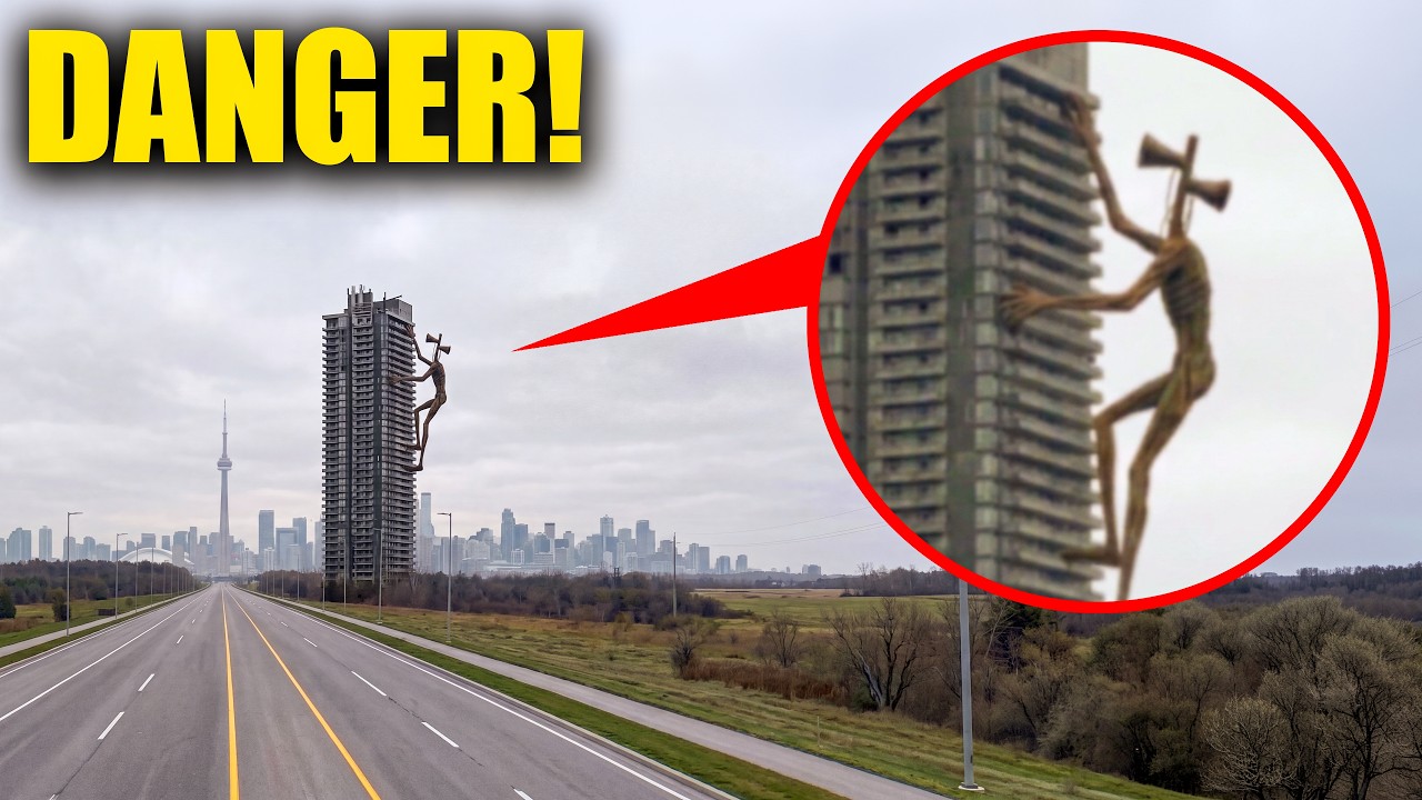 DRONE catches SIREN HEAD climbing a BUILDING! (he's REAL!)