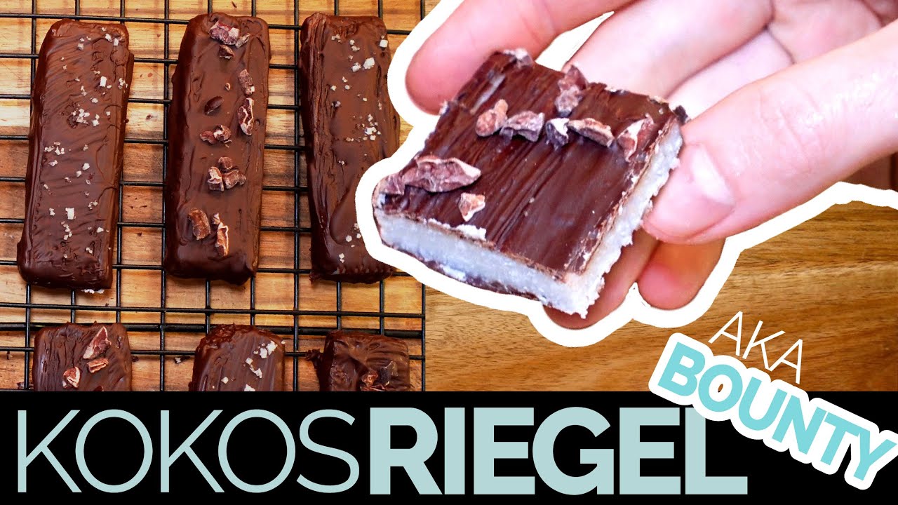 Bounty vegan imitiert! ・🥥・Super einfaches Rezept für Kokosriegel in Schokomantel.