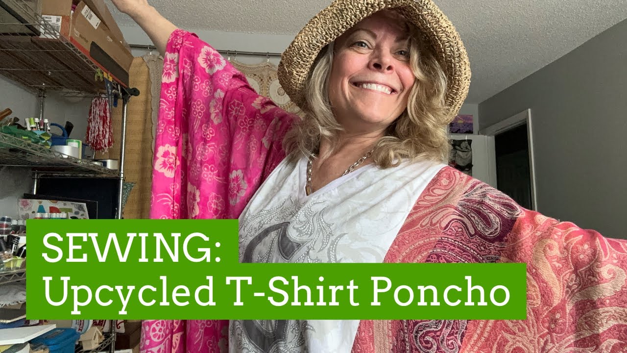 SEWING: Upcycled Boho T-Shirt Poncho EASY!