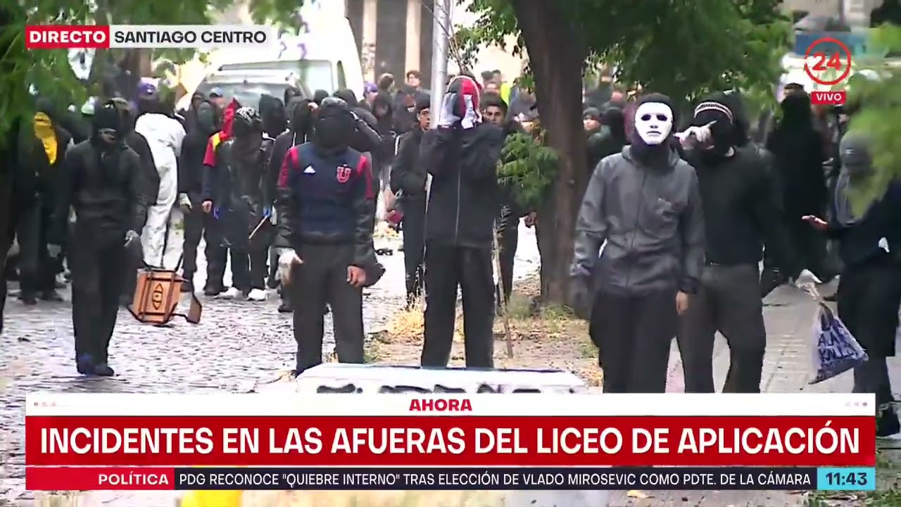 Barriacadas y bombas molotov: registran incidentes en las afueras del Liceo de Aplicación