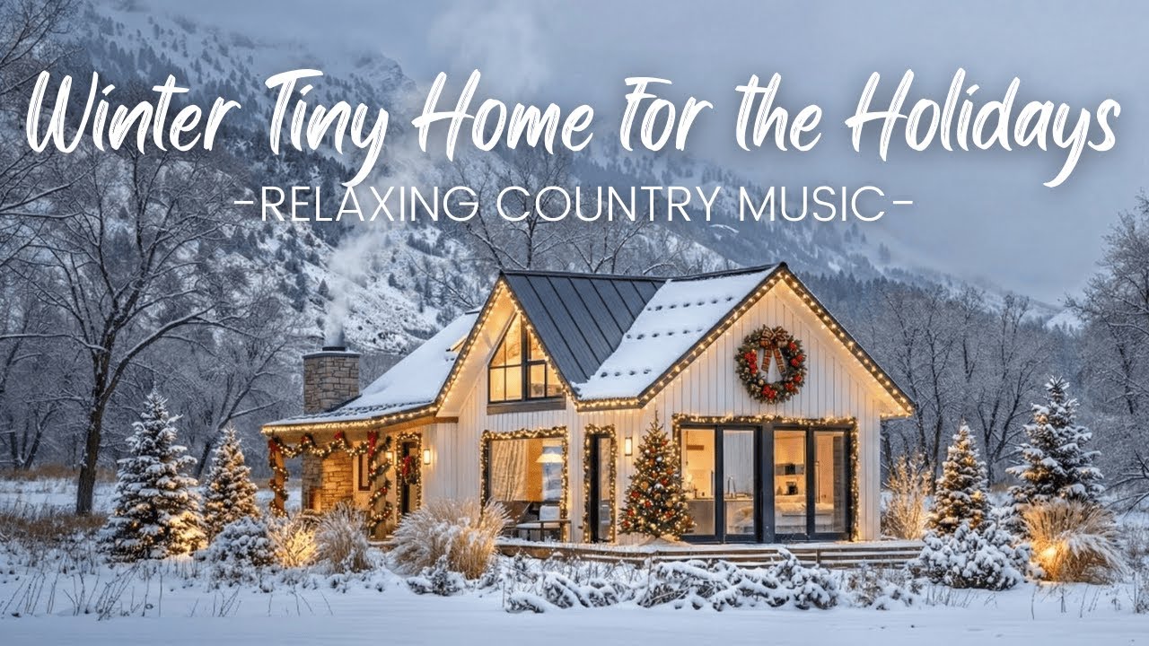 Cozy Winter Tiny Homes | Peaceful Country Music for Holidays